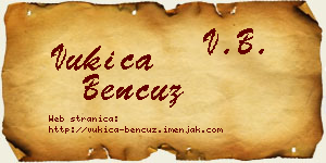 Vukica Bencuz vizit kartica